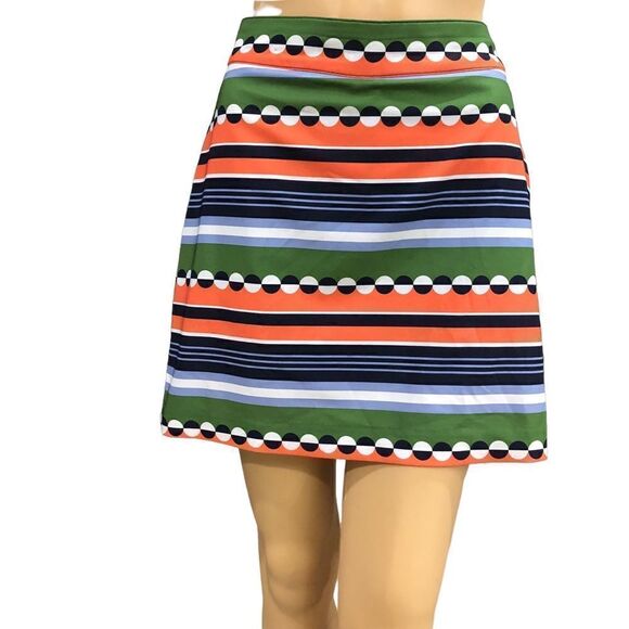 Izod Fun Striped/Circle Print Stretch Golf Tennis Skirt Skort Size 2 - Picture 1 of 10
